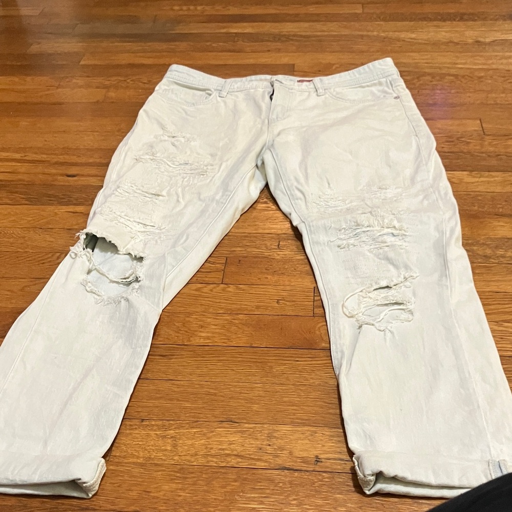 Pilcro Women's Straight Leg Jeans - Light Cream
